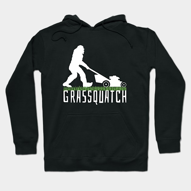 Sasquatch Grassquatch Lawn Mowing for Landscapers Lawn Workers Lawncare Hoodie by Silly Dad Shirts